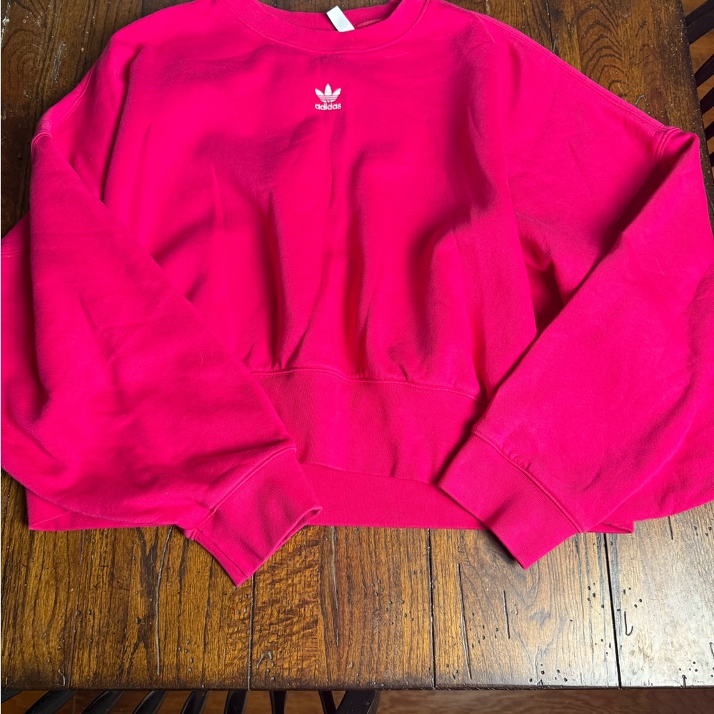 adidas Bright Pink Trefoil Crewneck Sweatshirt - Picture 2 of 6